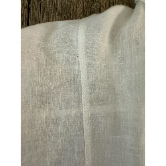 Inizio Women's White 100% Linen made in Italy Button Up Cropped Top Size Small - Picture 9 of 10